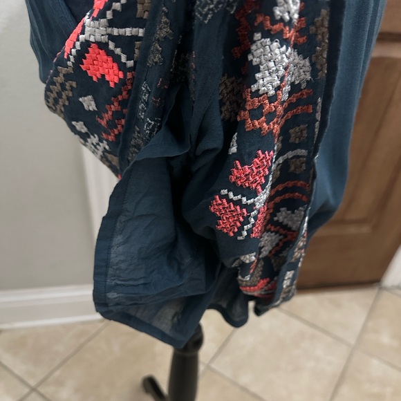 Anthropologie Yoana Baraschi Boho -  Embroidered Cross Stitch Dress EUC - Picture 9 of 12